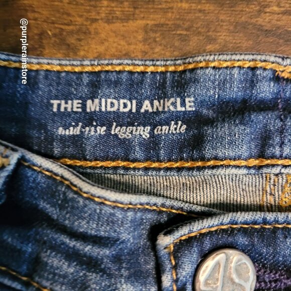 AG Adriano Goldschmied Jeans 27 R Middi Ankle Mid Rise Legging Medium Dark Wash - Picture 4 of 12